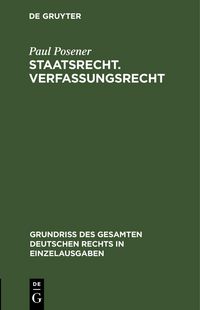 Produktbild: Staatsrecht. Verfassungsrecht