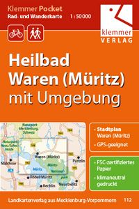 Produktbild: Klemmer Pocket Rad- und Wanderkarte Heilbad Waren (M&uuml;ritz) mit Umgebung