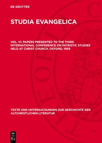 Produktbild: Papers presented to the Third International Conference on Patristic Studies held at Christ Church, Oxford, 1959