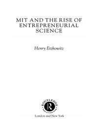 Produktbild: MIT and the Rise of Entrepreneurial Science
