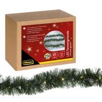 Produktbild: Idena Tannengirlande 24 LED warmwei&szlig; batteriebetrieben 2,20m f&uuml;r Innen