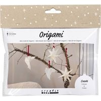 Produktbild: Creativ Company Mini Kreativ Set Origami, Tauben/Sterne, Dunkelrot, Naturwei&szlig;