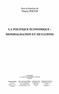 Produktbild: Politique economique: mondialisation et
