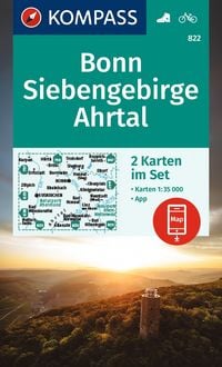 Produktbild: KOMPASS Wanderkarten-Set 822 Bonn, Siebengebirge, Ahrtal (2 Karten) 1:35.000