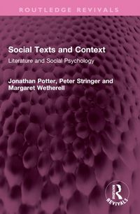 Produktbild: Potter, J: Social Texts and Context