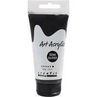 Produktbild: Creativ Company Acrylfarbe, Mattgl&auml;nzend, Deckend, Schwarz, 75 ml/ 1 Fl.