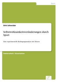 Produktbild: Selbstwirksamkeitsver&auml;nderungen durch Sport