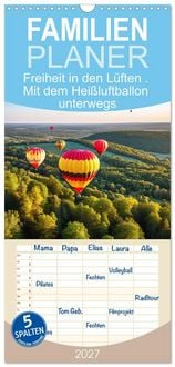 Produktbild: Familienplaner 2027 - Freiheit in den L&uuml;ften. Mit dem Hei&szlig;luftballon unterwegs mit 5 Spalten (Wandkalender, 21 x 45 cm) CALVENDO