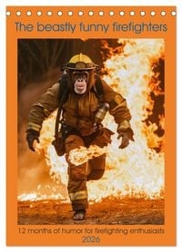 Produktbild: The beastly funny firefighters (Desk Calendar 2026 DIN A5 portrait), CALVENDO 12 Month DeskCalendar