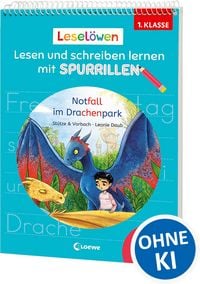 Produktbild: Lesel&ouml;wen - Lesen und schreiben lernen mit Spurrillen - Notfall im Drachenpark