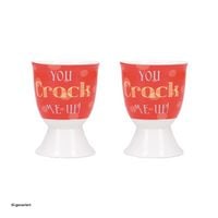 Produktbild: neuetischkultur Eierbecher Porzellan 2er-Set YOU CRACK ME UP