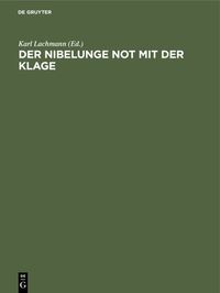 Produktbild: Der Nibelunge Not mit der Klage