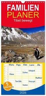 Produktbild: Familienplaner 2026 - Tibet bewegt mit 5 Spalten (Wandkalender, 21 x 45 cm) CALVENDO