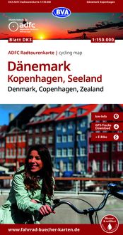 Produktbild: BVA ADFC Radtourenkarte D&auml;nemark, Kopenhagen, Seeland/Denmark, Copenhagen, Zealand 1:150.000