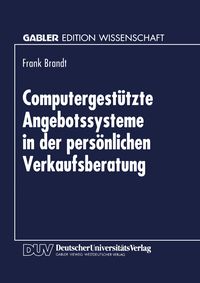 Produktbild: Computergest&uuml;tzte Angebotssysteme in der pers&ouml;nlichen Verkaufsberatung