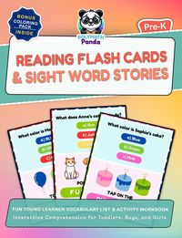 Produktbild: Reading Flash Cards & Sight Word Stories for Pre-K: Fun Young Learner Vocabulary List & Activity Workbook | Interactive Comprehension for Toddlers, Bo