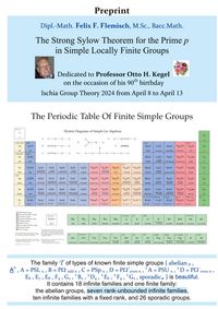 Produktbild: The Strong Sylow Theorem for the Prime p in Simple Locally Finite Groups