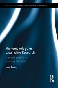 Produktbild: Paley, J: Phenomenology as Qualitative Research