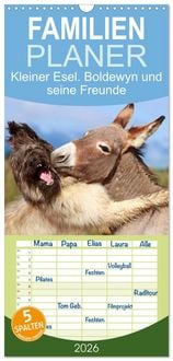 Produktbild: Familienplaner 2026 - Kleiner Esel. Boldewyn und seine Freunde mit 5 Spalten (Wandkalender, 21 x 45 cm) CALVENDO