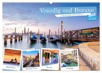 Produktbild: Venedig und Burano - Lagunenstadt und bunte H&auml;user (Wandkalender 2026 DIN A2 quer), CALVENDO Monatskalender