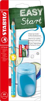 STABILO EASYgraph Schul-Set Spitzer+Radierer+Bleistift für Linkshänder