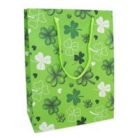 Produktbild: Idena Geschenktasche Glücksklee grün/weiß 12x16x6cm