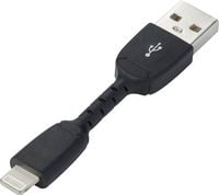 Produktbild: Renkforce USB-Kabel USB 2.0 USB-A Stecker, Apple Lightning Stecker 0.05m Schwarz RF4260168
