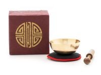 Produktbild Mini-Klangschale in voiletter Box mit Longevity Symbol