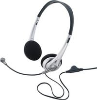 Produktbild: Renkforce On Ear Headset kabelgebunden Stereo Schwarz, Silber Lautst&auml;rkeregelung Computer