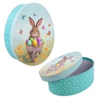 Produktbild: Idena Geschenkbox Ostern oval Hase braun 16,5x22x8,5cm