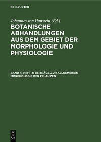 Produktbild: Beitr&auml;ge zur allgemeinen Morphologie der Pflanzen
