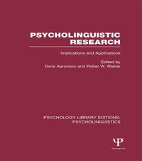 Produktbild: Psycholinguistic Research (PLE: Psycholinguistics)