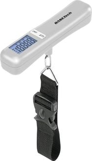 Produktbild: Basetech LS-40S Kofferwaage LS-40S W&auml;gebereich (max.) 40 kg Ablesbarkeit 10 g batteriebetrieben Silber