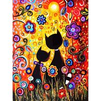 Produktbild: PRACHT Diamond Painting Katzen mit Blumen 30x40cm