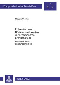 Produktbild: Praevention von Rueckenbeschwerden in der stationaeren Krankenpflege