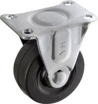 Produktbild: TOOLCRAFT TO-5137890 Bockrolle mit Anschraubplatte 50mm Gummi Tragf&auml;higkeit (max.): 50kg
