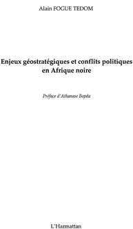 Produktbild: Enjeux geostategiques et conflits politiques en afrique noir