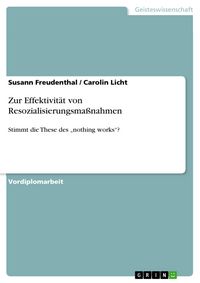 Produktbild: Zur Effektivit&auml;t von Resozialisierungsma&szlig;nahmen