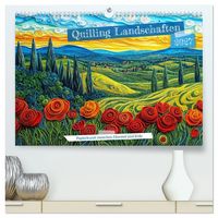 Produktbild: Quilling Landschaften - Papierkunst zwischen Himmel und Erde (hochwertiger Premium Wandkalender 2027 DIN A2 quer), Kunstdruck in Hochglanz