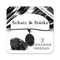 Produktbild: Schwarzer Obsidian Trommelstein Kette