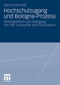 Produktbild: Hochschulzugang und Bologna-Prozess