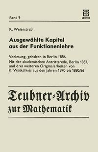Produktbild: Ausgew&auml;hlte Kapitel aus der Funktionenlehre