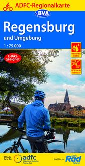Produktbild: ADFC-Regionalkarte Regensburg und Umgebung, 1:75.000, mit Tagestourenvorschl&auml;gen, rei&szlig;- und wetterfest, E-Bike-geeignet, GPS-Tracks Download