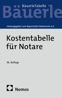 Produktbild: Kostentabelle f&uuml;r Notare