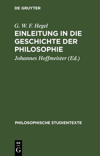 Produktbild: Einleitung in die Geschichte der Philosophie
