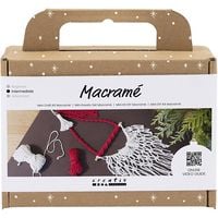 Produktbild Creativ Company Mini Kreativ Set Macramé, Makramee, Weihnachtsmann, Weihnachtsrot, Naturweiß