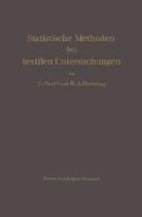 Produktbild: Statistische Methoden bei textilen Untersuchungen