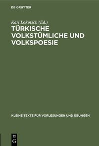 Produktbild: T&uuml;rkische volkst&uuml;mliche und Volkspoesie