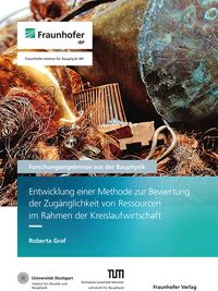Produktbild: Entwicklung einer Methode zur Bewertung der Zug&auml;nglichkeit von Ressourcen im Rahmen der Kreislaufwirtschaft