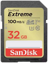 Produktbild: SanDisk Extreme SDXC-Karte 32GB Class 10 UHS-I sto&szlig;sicher, Wasserdicht